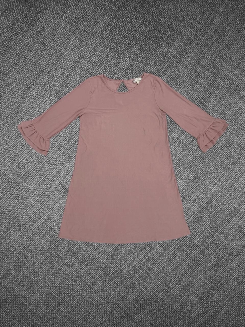 Pink Rose Vintage Blush Pink Ruffle Sleeve Swing Dress XL
